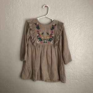 zara floral embroided dress 3T